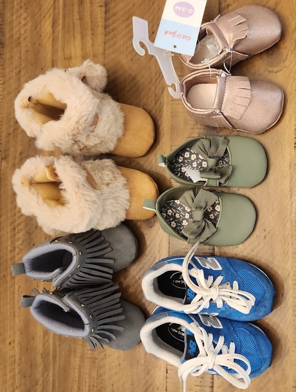 5 Pair Baby/toddler Girl Shoes NWOT/Boots/ New Balance Size 5 Mary Janes NWT